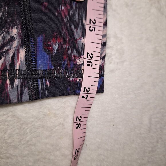 Victoria Sport Women Small Black Colorful Abstract Leggings Mesh Panels Lace-Up - Picture 10 of 10